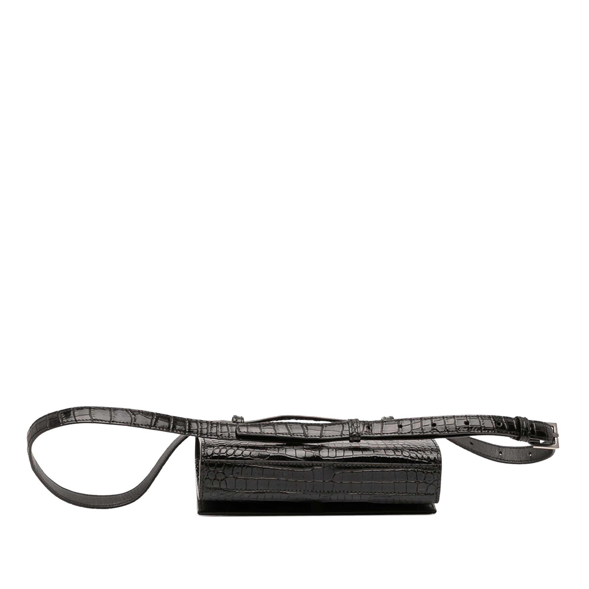 Croc Embossed Leather Monogram Kate Belt Bag