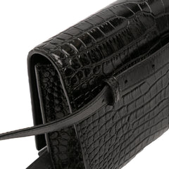 Croc Embossed Leather Monogram Kate Belt Bag