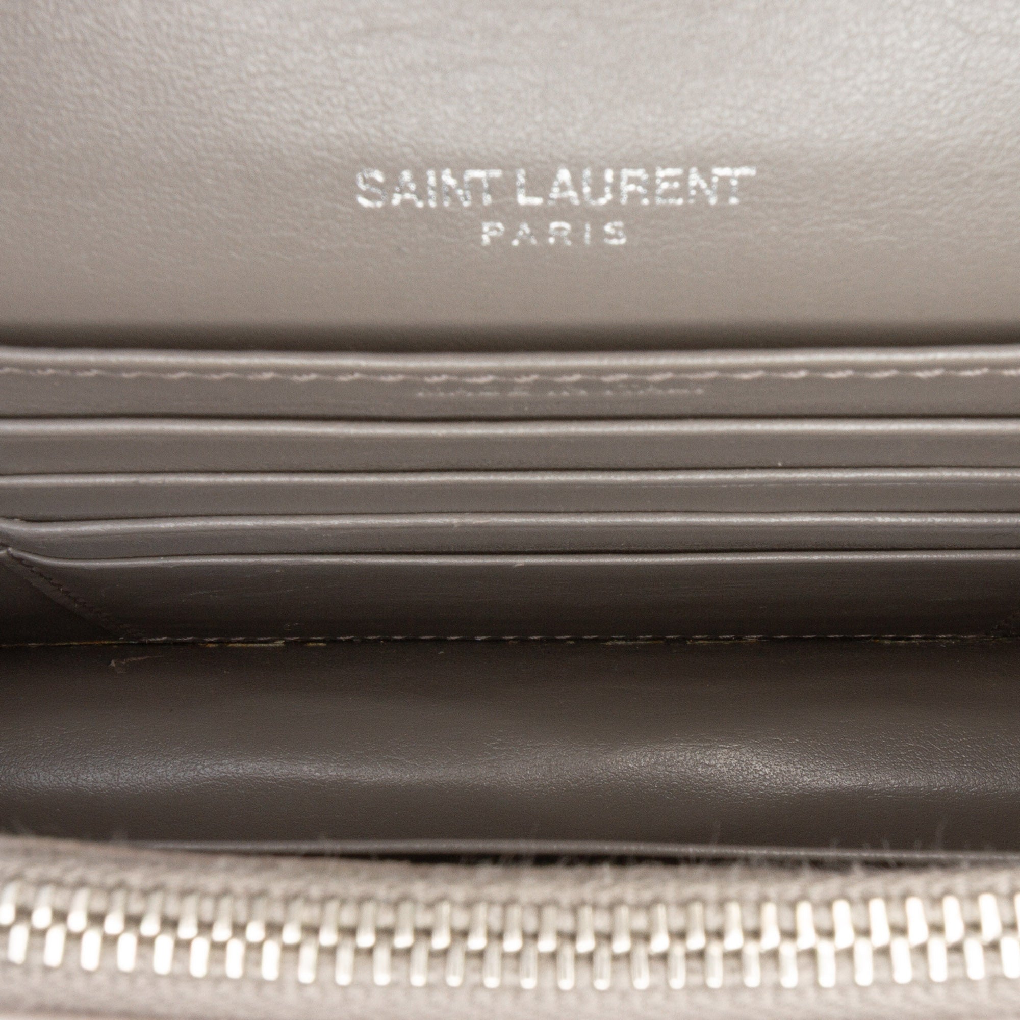 Croc Embossed Leather Monogram Sunset Chain Wallet