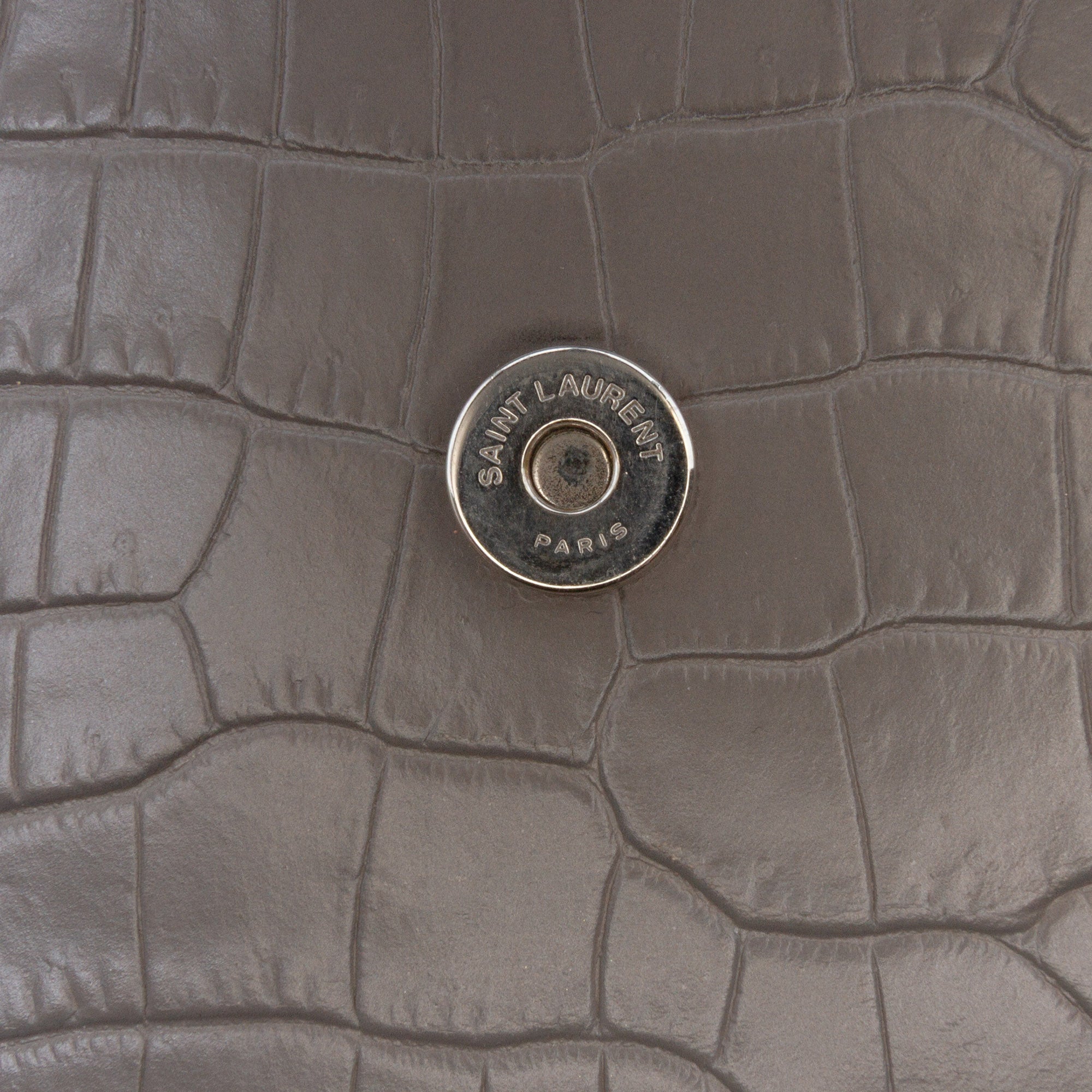 Croc Embossed Leather Monogram Sunset Chain Wallet