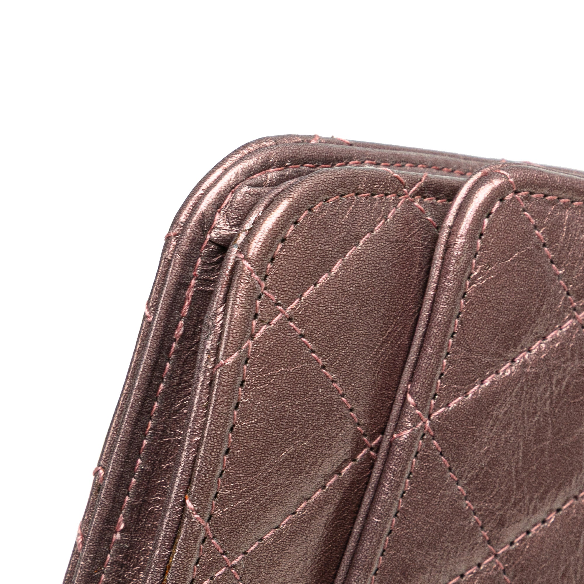 Reissue 2.55 Quilted Metallic Aged Calfskin Wallet on Chain