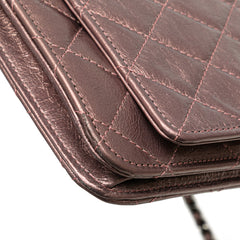 Reissue 2.55 Quilted Metallic Aged Calfskin Wallet on Chain
