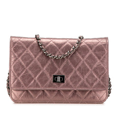 Reissue 2.55 Quilted Metallic Aged Calfskin Wallet on Chain