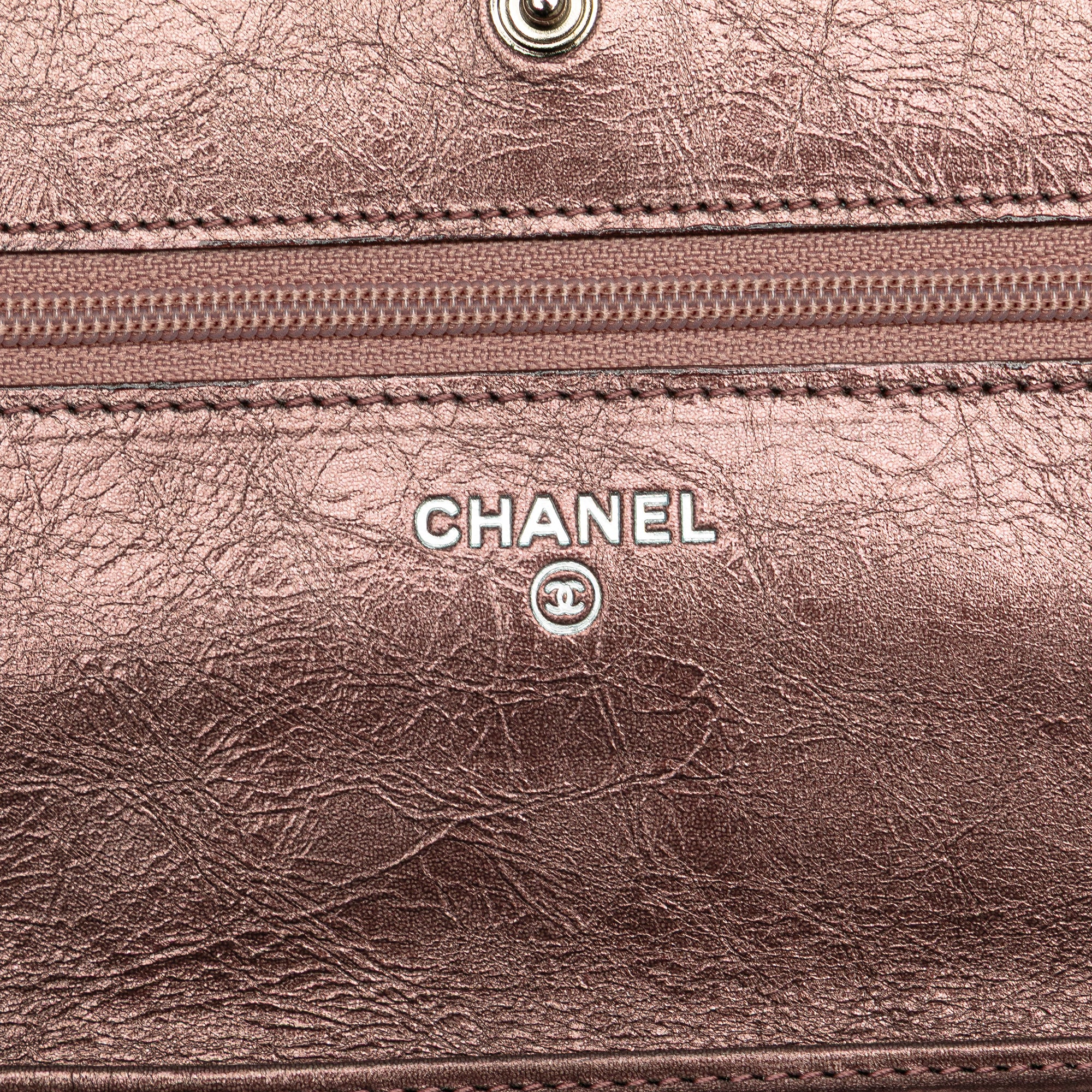 Reissue 2.55 Quilted Metallic Aged Calfskin Wallet on Chain