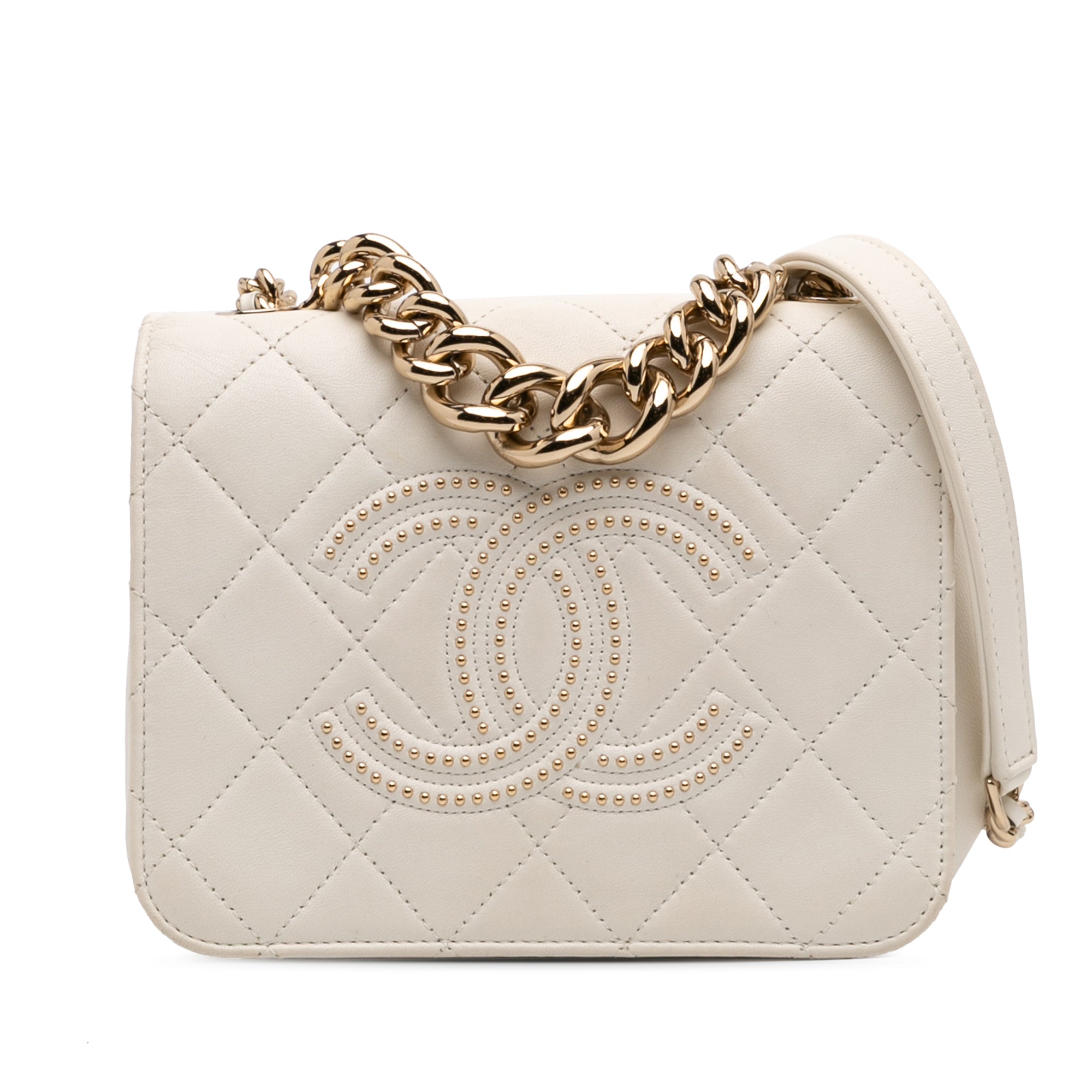 Quilted Lambskin Studded Beauty Begins Flap