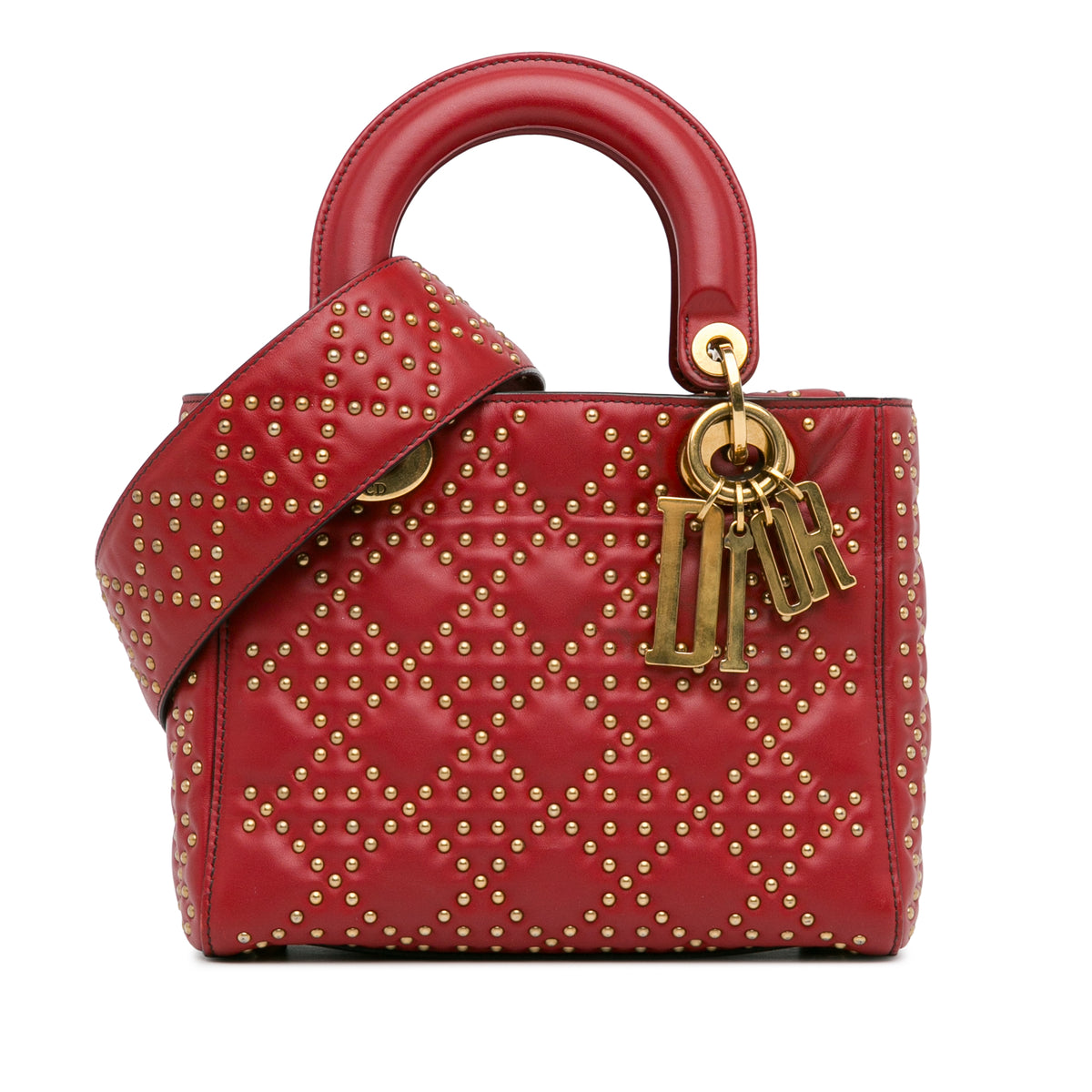 Small Lambskin Cannage Studded Supple Lady Dior