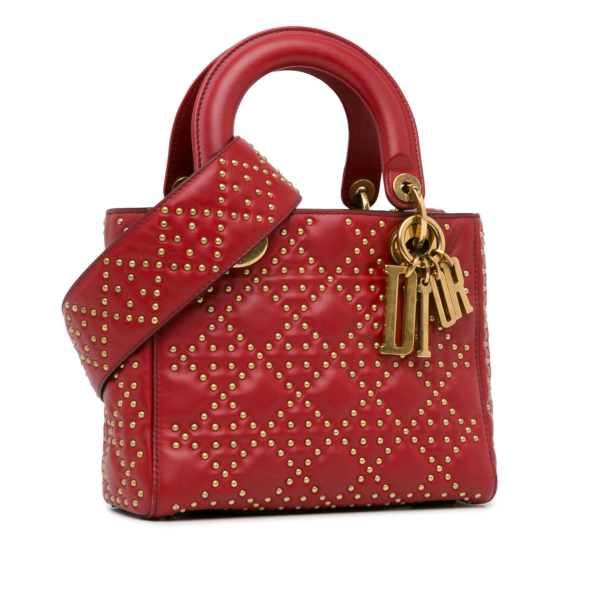 Small Lambskin Cannage Studded Supple Lady Dior