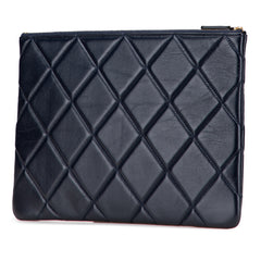 CC Large Quilted Lambskin O Case Clutch