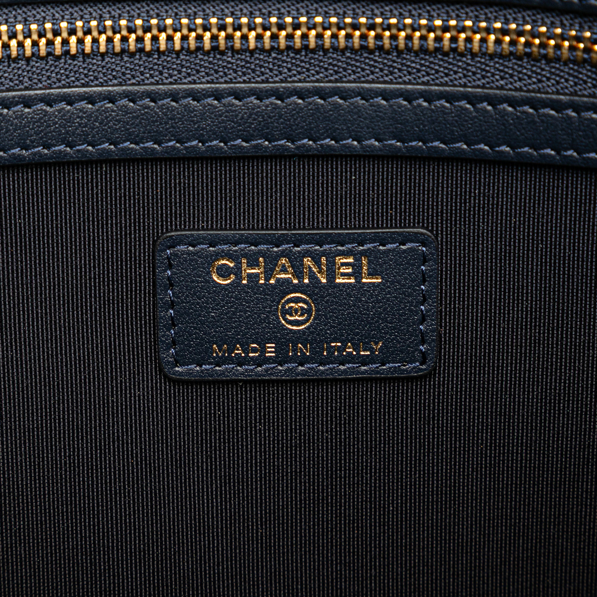 CC Large Quilted Lambskin O Case Clutch
