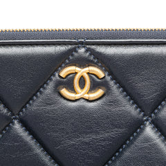 CC Large Quilted Lambskin O Case Clutch