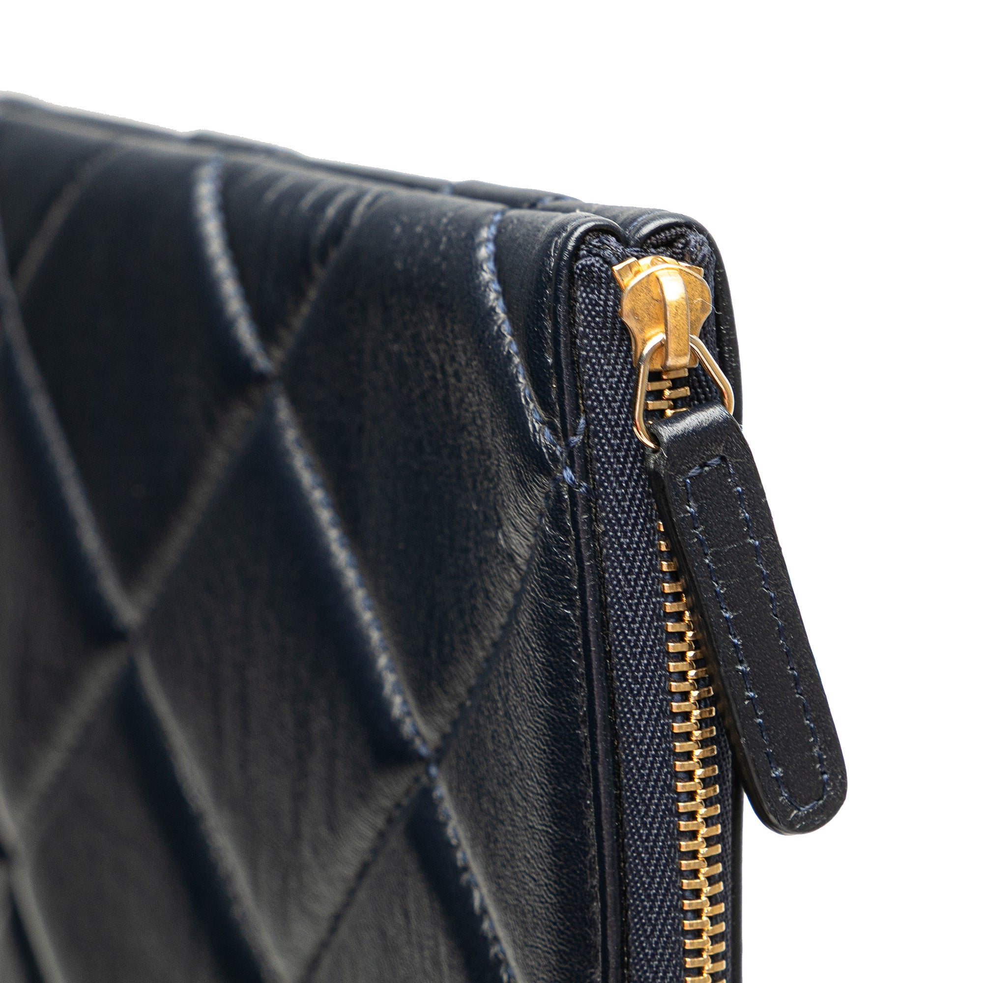 CC Large Quilted Lambskin O Case Clutch