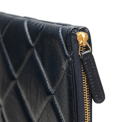 CC Large Quilted Lambskin O Case Clutch
