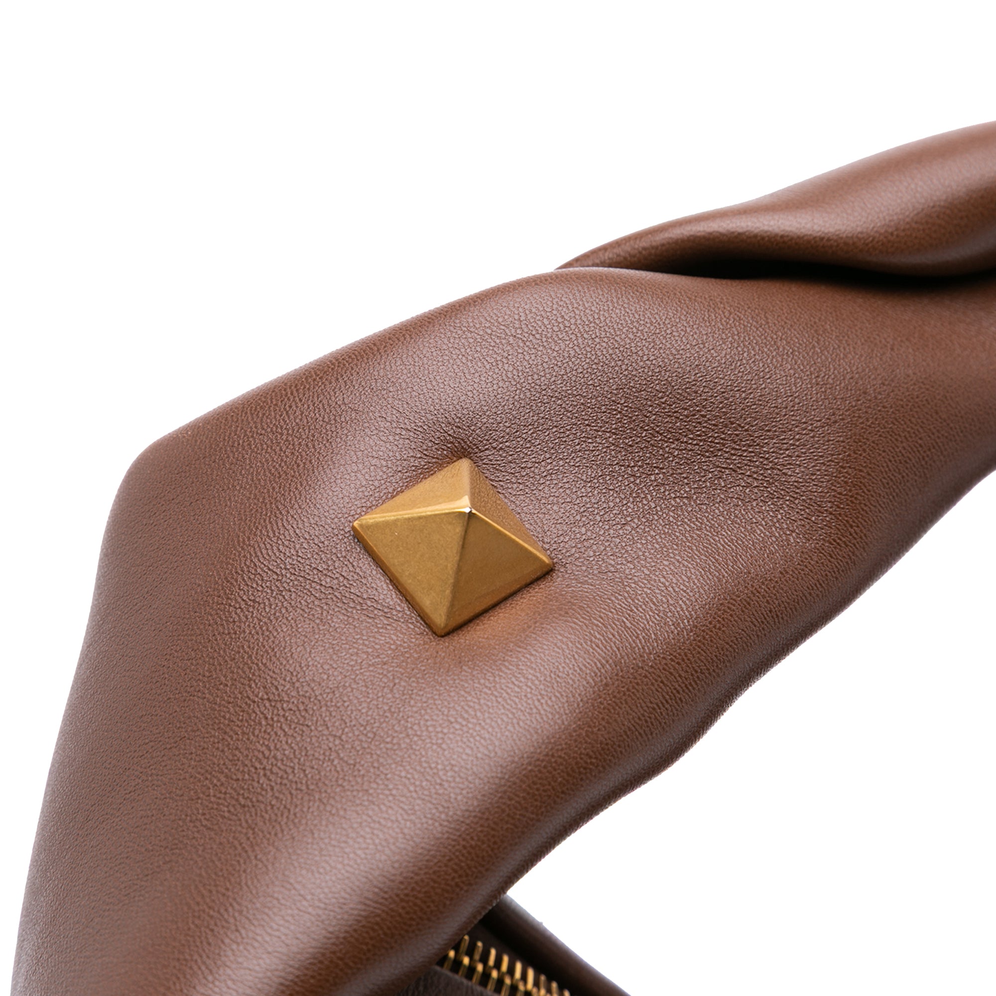 Leather Roman Stud Hobo Bag
