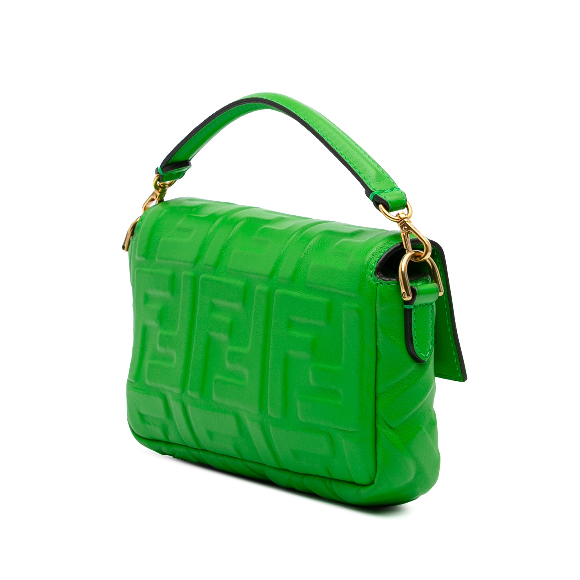 Mini Zucca Embossed Leather Baguette Satchel