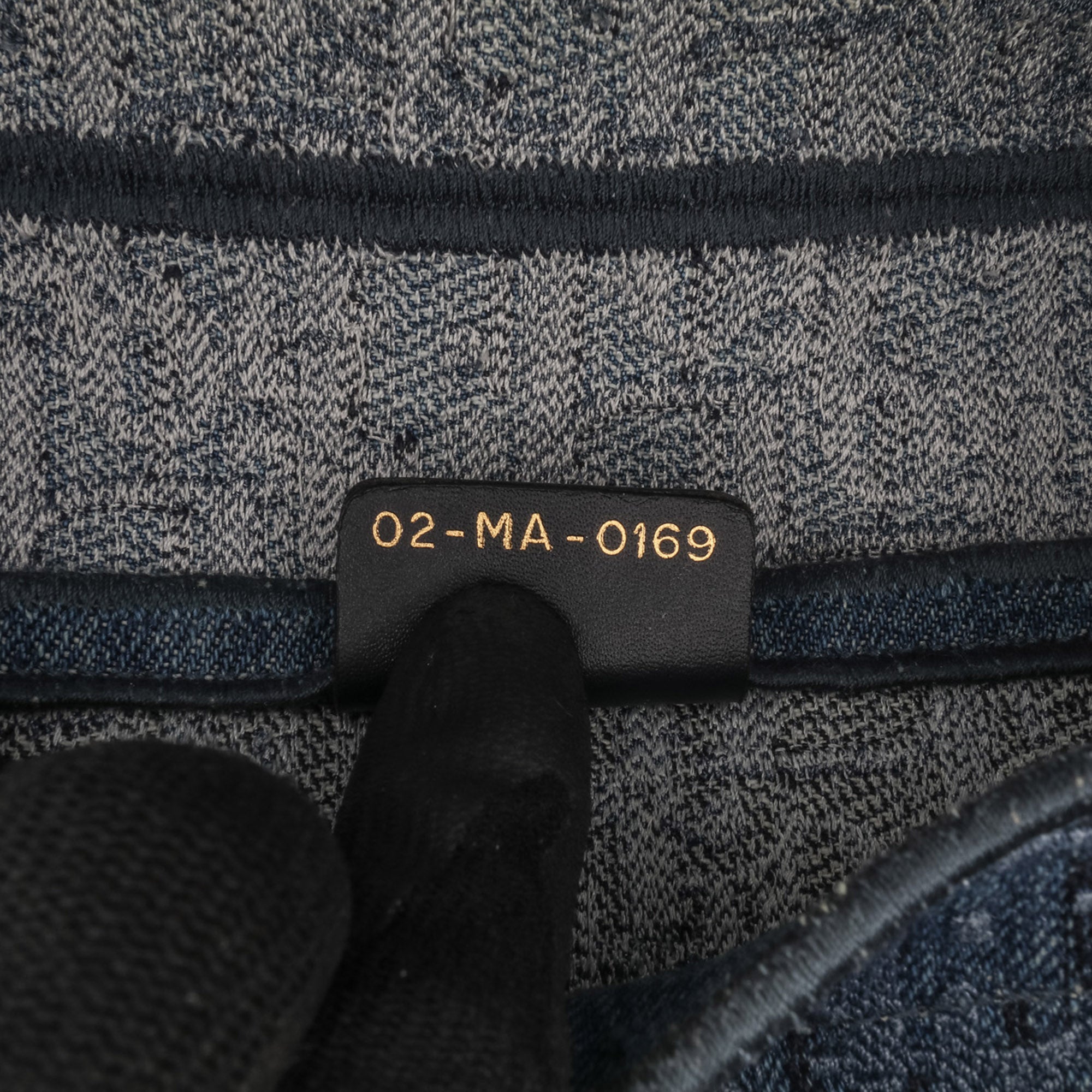 Oblique Embroidered Denim Saddle Bag