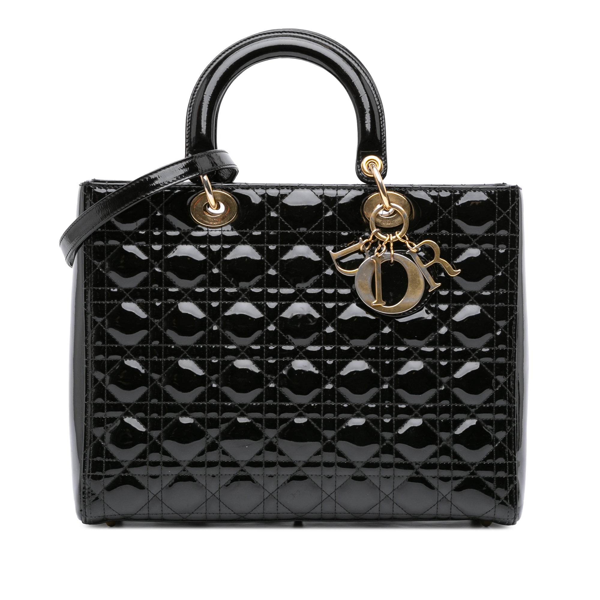 Large Patent Cannage Lady Dior
