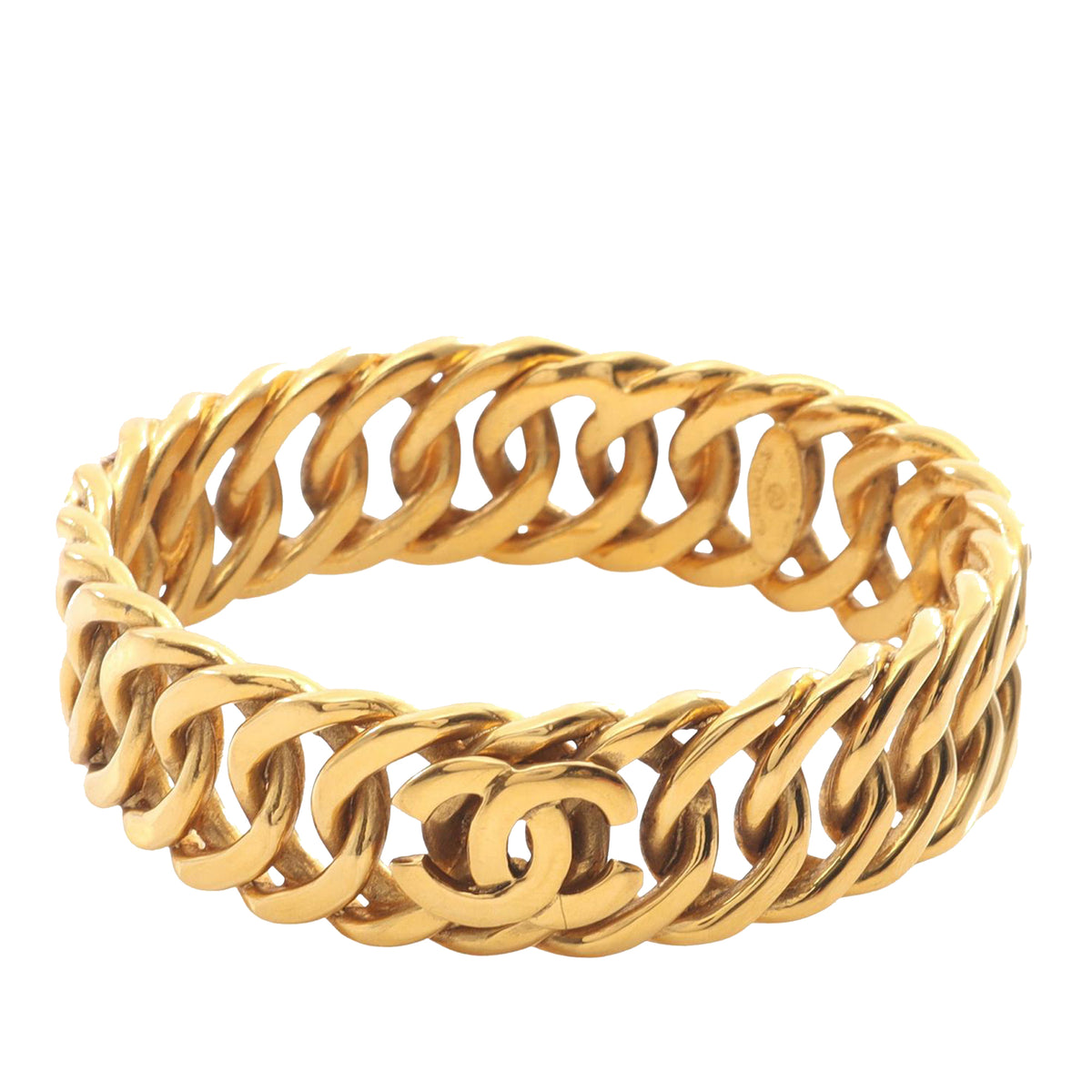 CC Gold Plated Chain Link Bangle Bracelet