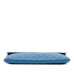 Large Quilted Lambskin Flap O Case Clutch