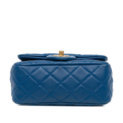 Mini Rectangular Lambskin Pearl Crush Flap