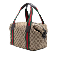 GG Canvas Web Duffle Bag