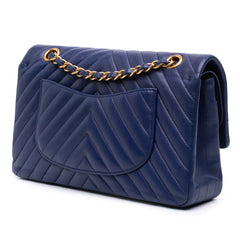 Medium Classic Chevron Lambskin Double Flap