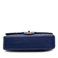 Medium Classic Chevron Lambskin Double Flap