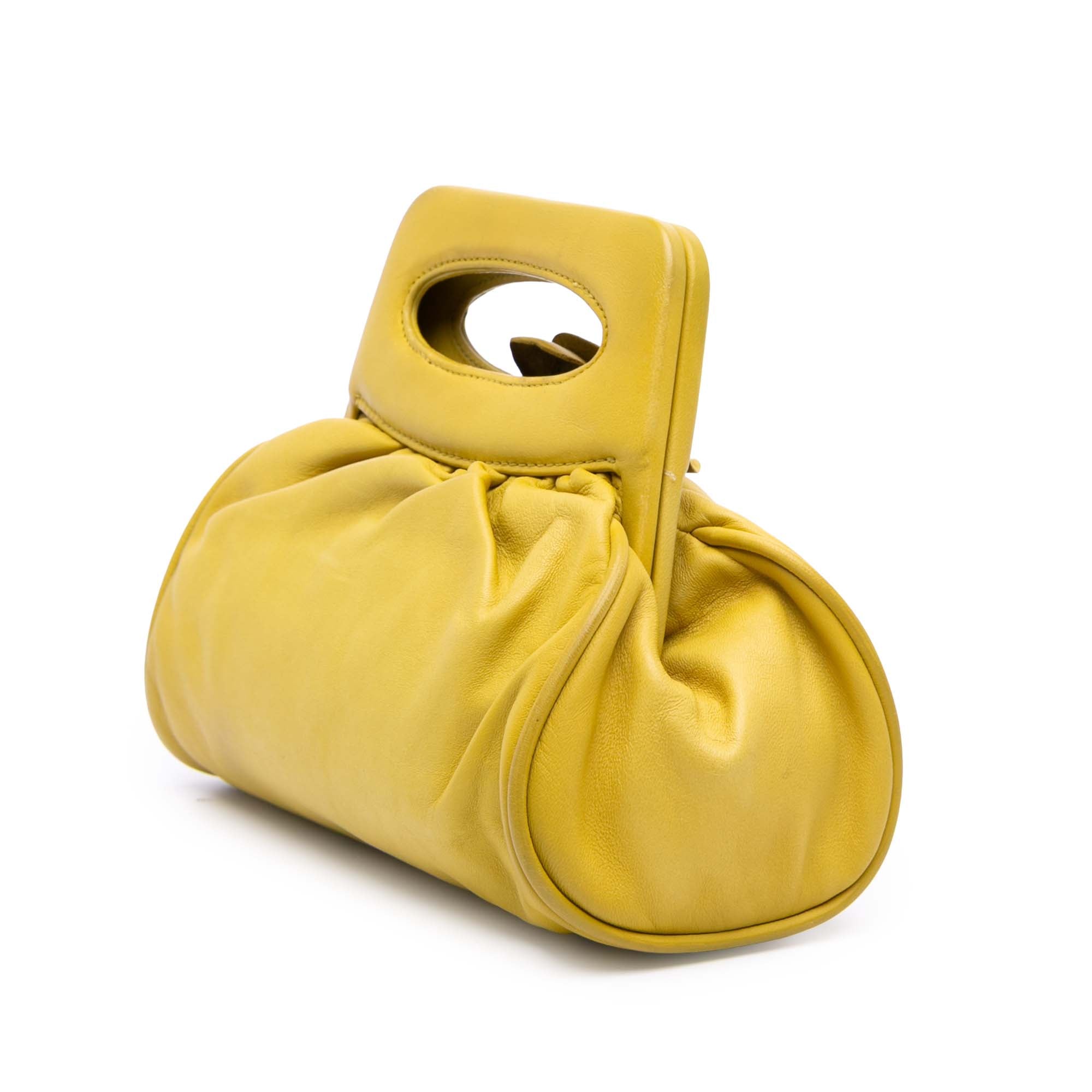 Lambskin Camellia Frame Clutch