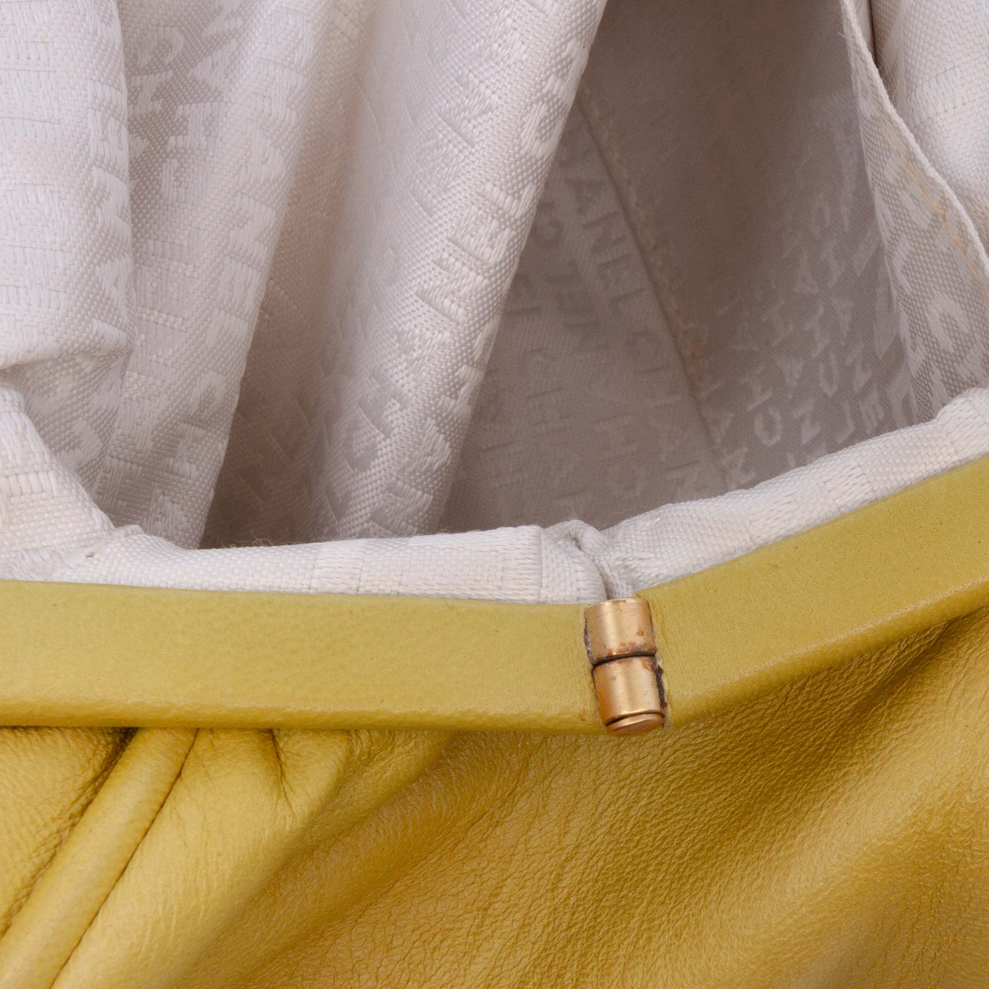 Lambskin Camellia Frame Clutch