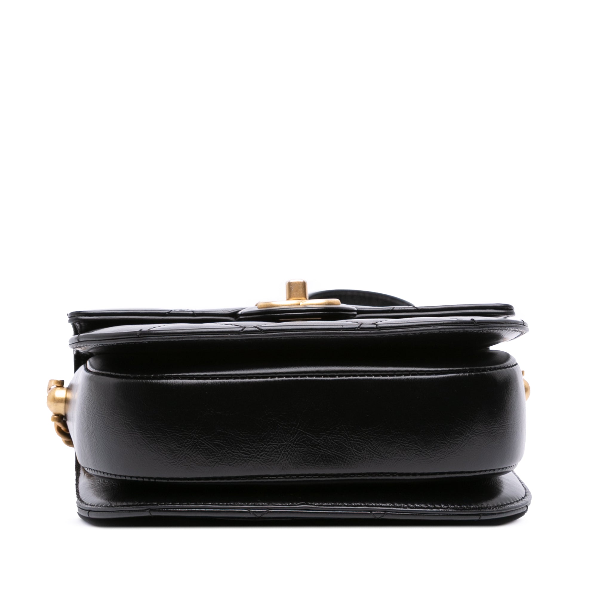 CC Quilted Calfskin Round Moon Messenger Flap