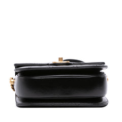 CC Quilted Calfskin Round Moon Messenger Flap