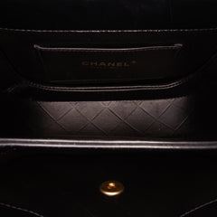 CC Quilted Calfskin Round Moon Messenger Flap