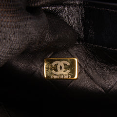 CC Quilted Calfskin Round Moon Messenger Flap