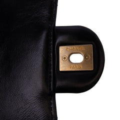 CC Quilted Calfskin Round Moon Messenger Flap