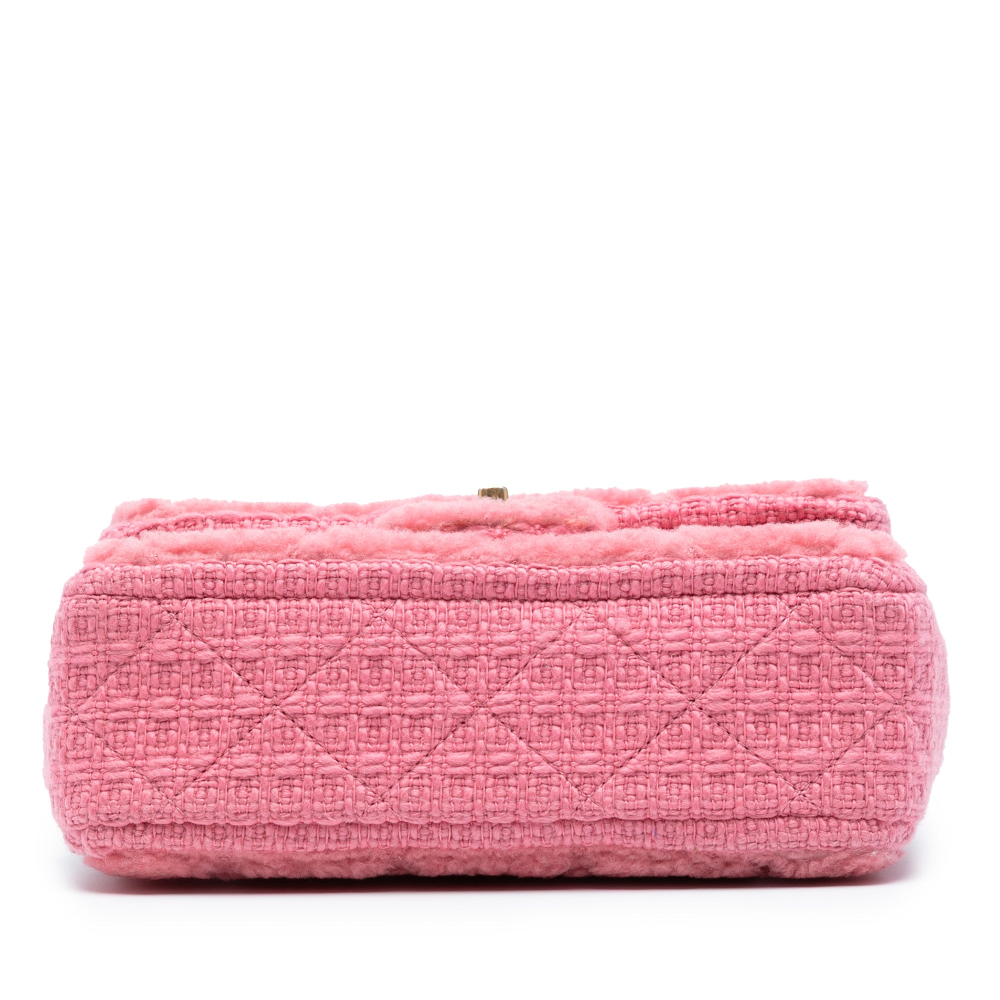 CC Quilted Shearling and Tweed Single Flap