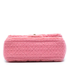 CC Quilted Shearling and Tweed Single Flap