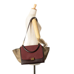 Medium Tricolor Leather Trapeze Satchel
