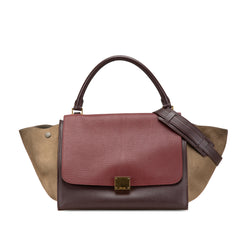 Medium Tricolor Leather Trapeze Satchel