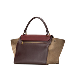 Medium Tricolor Leather Trapeze Satchel