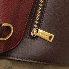 Medium Tricolor Leather Trapeze Satchel