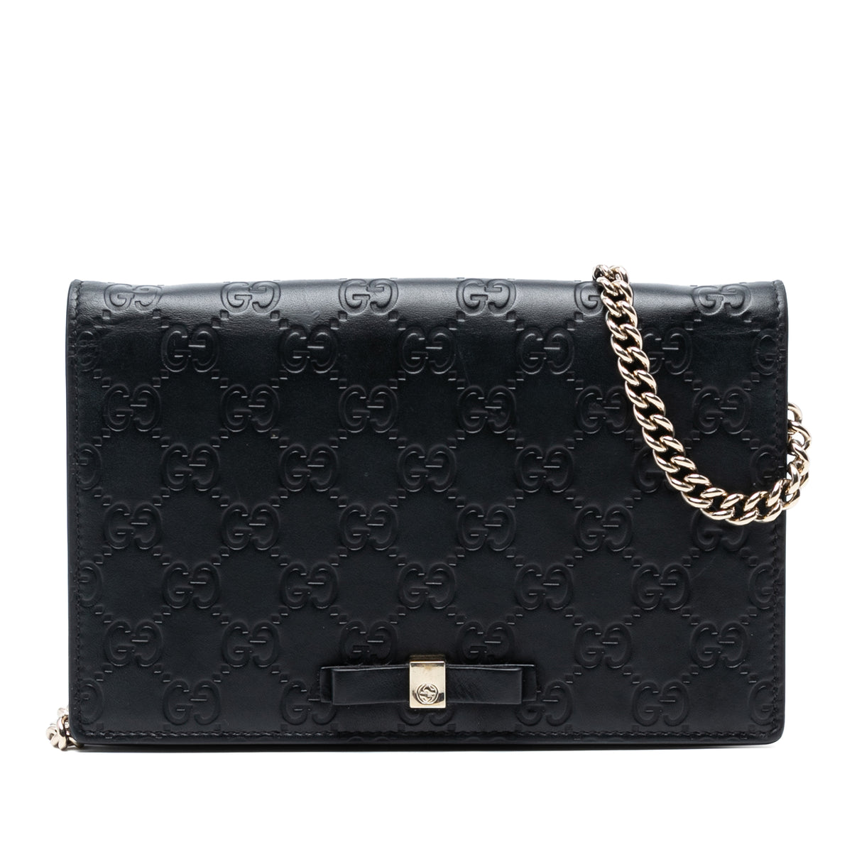 Mini Guccissima Bow Signature Wallet On Chain
