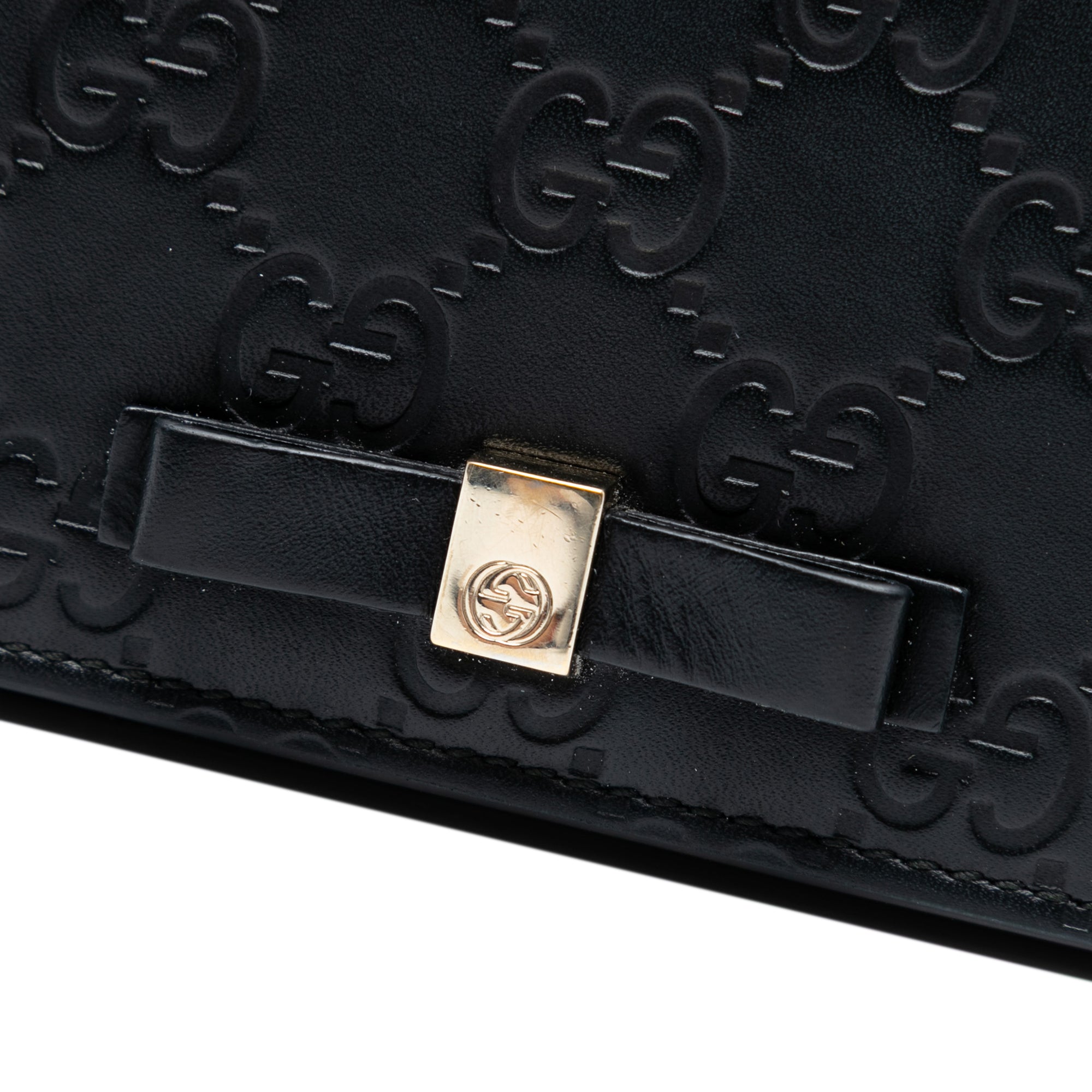 Mini Guccissima Bow Signature Wallet On Chain