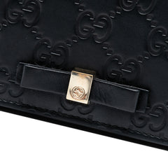Mini Guccissima Bow Signature Wallet On Chain