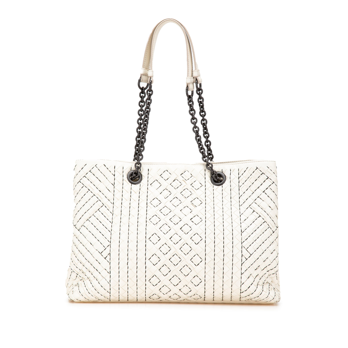Medium Intrecciato Stitched Double Chain Tote