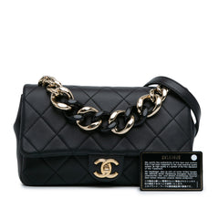 Small Lambskin Elegant Chain Single Flap_9