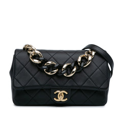 Small Lambskin Elegant Chain Single Flap