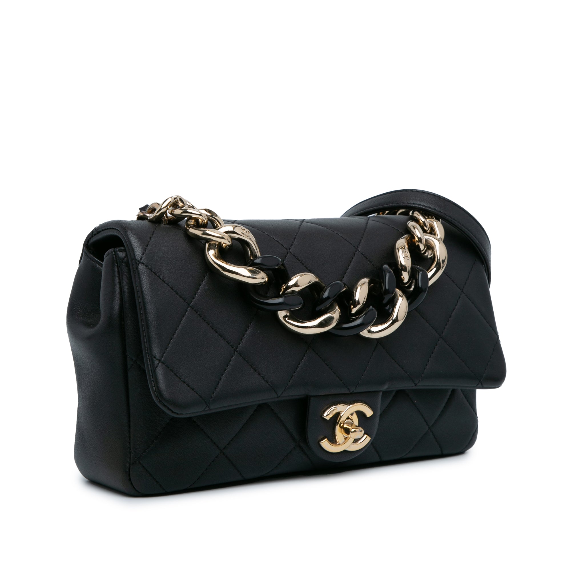 Small Lambskin Elegant Chain Single Flap_1