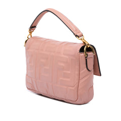 Mini Zucca Embossed Leather Baguette Satchel