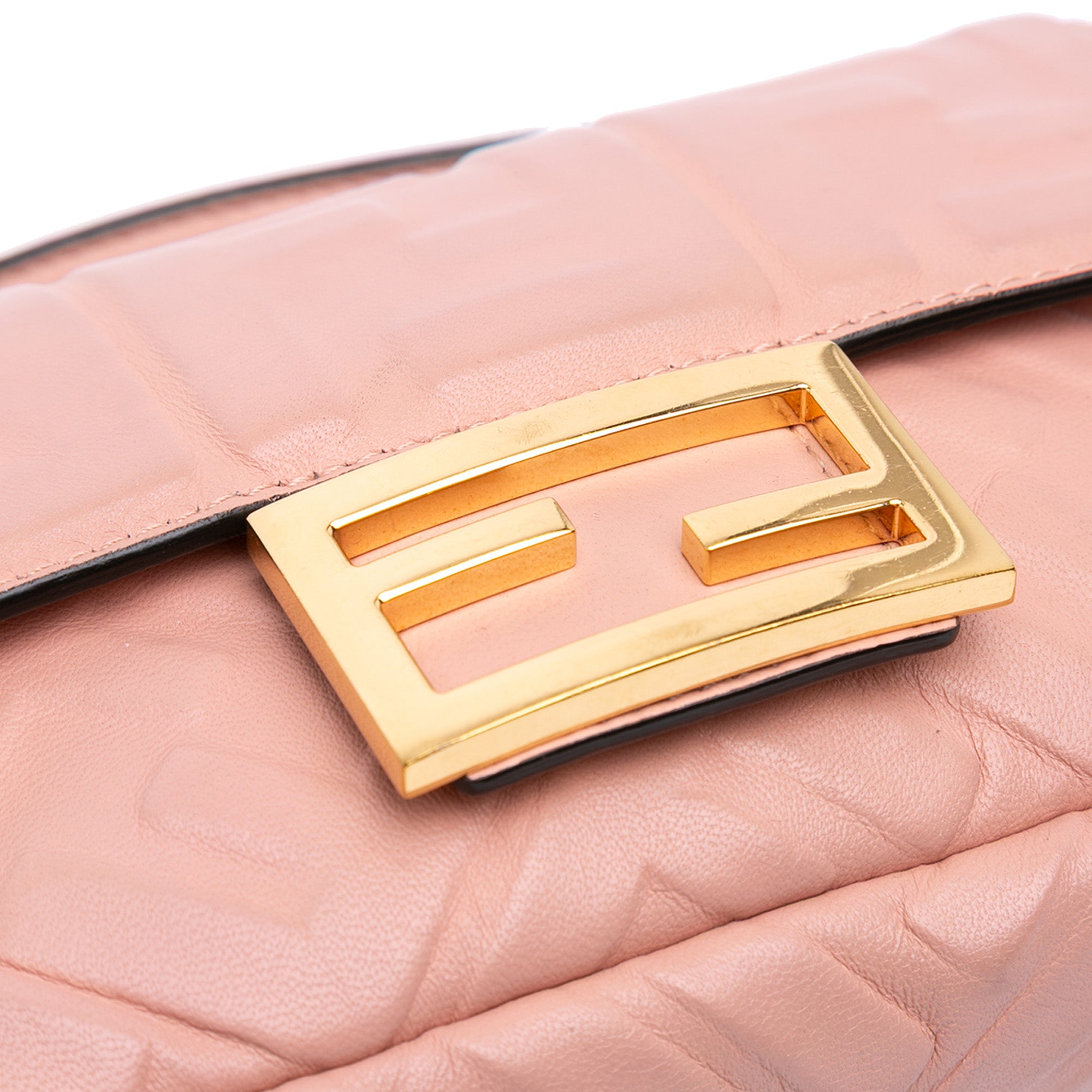 Mini Zucca Embossed Leather Baguette Satchel