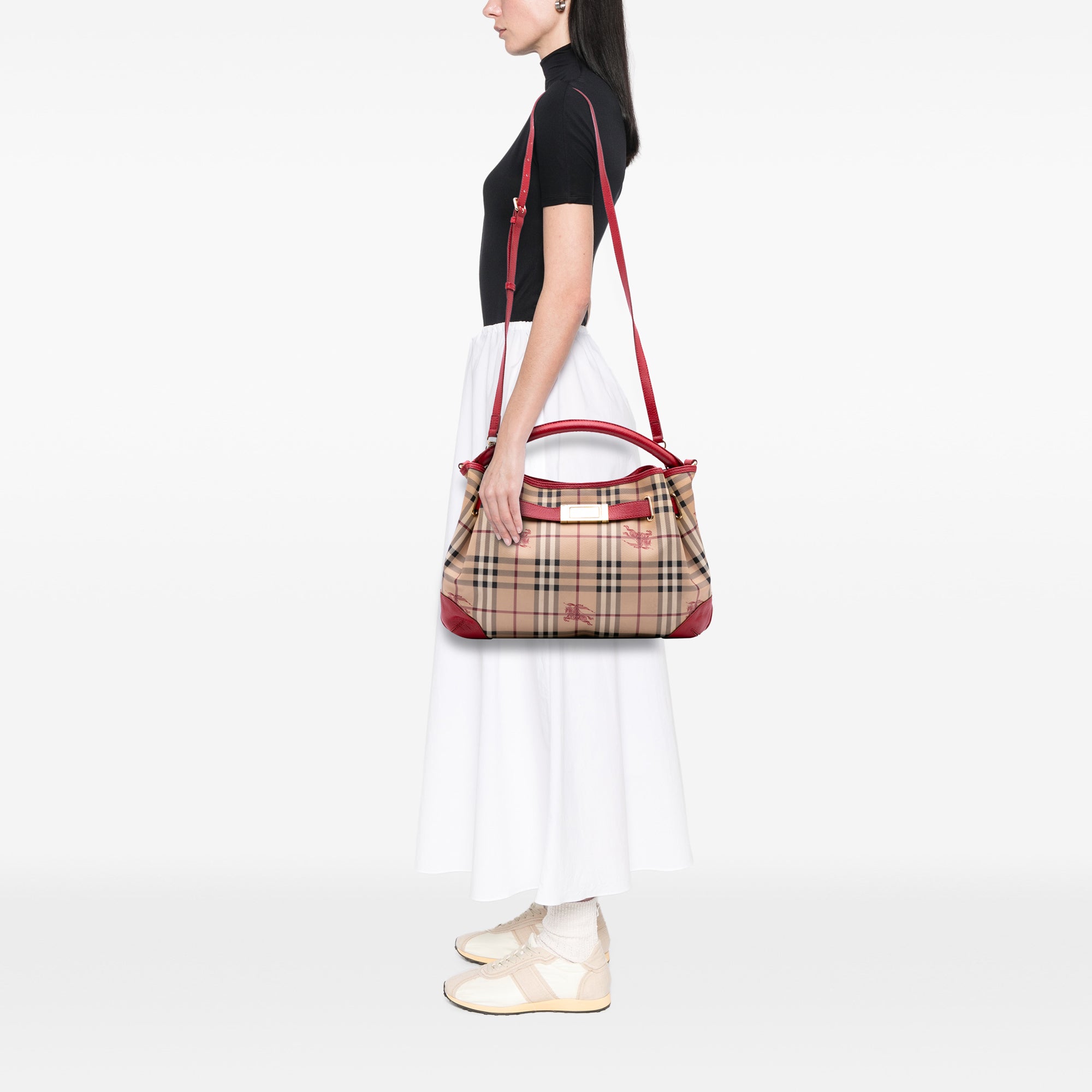Medium Haymarket Check Coated Canvas Willenmore Hobo