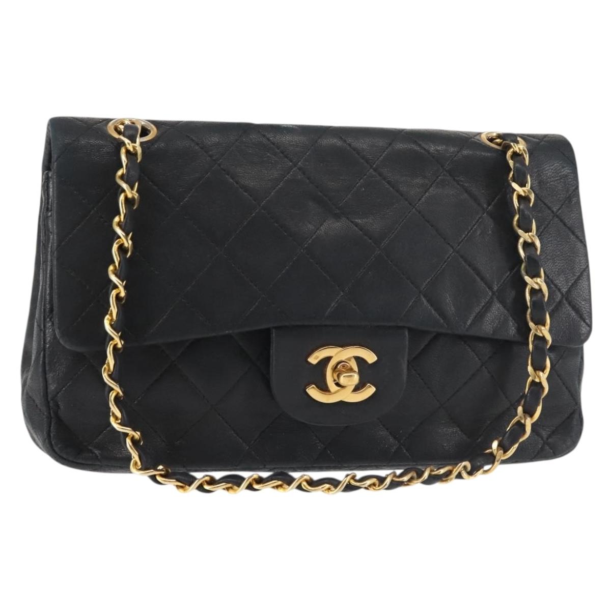 Chanel Vintage Square Classic Double Flap Bag Quilted Leather